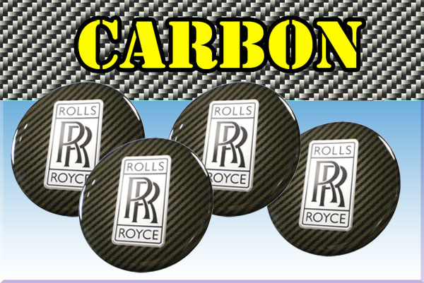 ROLLS-ROYCE 3d car stickers for wheel center caps СARBON LOOK