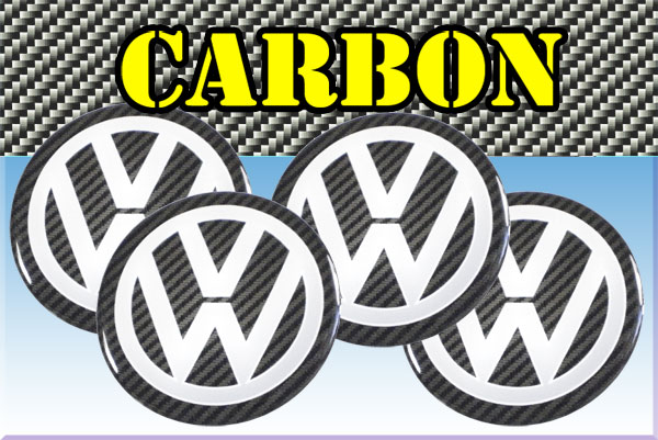VOLKSWAGEN 3d car stickers for wheel center caps СARBON LOOK